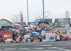  ??  ?? Rubbish piled up at a recycling point in Fife.