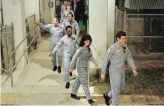  ??  ?? FLORIDA: The crew members of space shuttle Challenger flight 51-L leave their quarters for the launch pad at Kennedy Space Center in Cape Canaveral, Fla. —AP