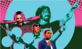  ?? Composite: The Observer/Getty/AP/ Alex Kurunis ?? Slowthai, Stevie Wonder, Dave Grohl and Arlo Parks.