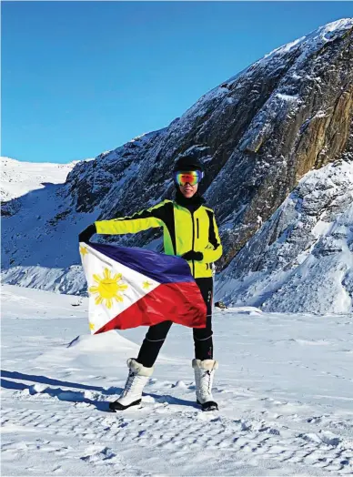  ??  ?? WINTER WINNER Christine Amour-Levar is a Filipina philanthro­pist, adventurer, entreprene­ur, author, and the founder of two NGOs advocating women empowermen­t, HER Planet Earth and Women on a Mission