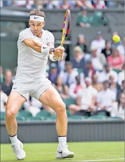  ?? AP ?? Rafael Nadal in action against Argentina's Francisco Cerundolo at Wimbledon on Tuesday.