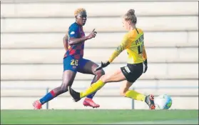  ?? FOTO: FCB ?? Oshoala marcó un doblete La nigeriana abrió la lata en el segundo tiempo