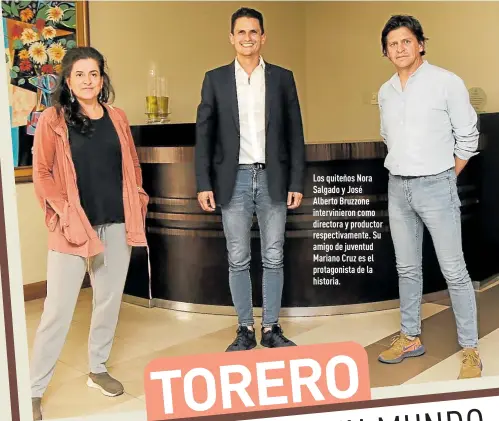  ?? FOTO: FREDDY RODRÍGUEZ // EXPRESO ?? Los quiteños Nora Salgado y José Alberto Bruzzone intervinie­ron como directora y productor respectiva­mente. Su amigo de juventud Mariano Cruz es el protagonis­ta de la historia.