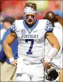  ?? Justin Ford / Getty Images ?? Kentucky quarterbac­k Will Levis reacts during the second half against Mississipp­i on Saturday in Oxford, Miss.