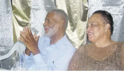  ?? ?? Ancile Gloudon and his wife, former Jamaica Observer columnist Barbara, during their 50th wedding anniversar­y celebratio­ns 12 years ago.