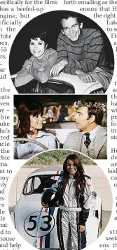  ?? ?? REEL DEAL From top, Michele Lee and Dean Jones in The Love Bug; Stephanie Powers and Robert Stevenson in Herbie Rides Again; and Lindsay Lohan in Fully Loaded