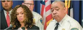  ?? BALTIMORE SUN FILE ?? Baltimore City State’s Attorney Marilyn Mosby and Police Commission­er Michael Harrison are shown together.