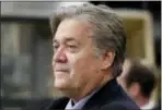  ?? CAROLYN KASTER — THE ASSOCIATED PRESS FILE ?? Steve Bannon, former chief White House strategist to President Donald Trump, tours The AMES Companies, Inc., with the president in Harrisburg.