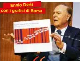  ??  ?? Ennio Doris con i graficidi Borsa