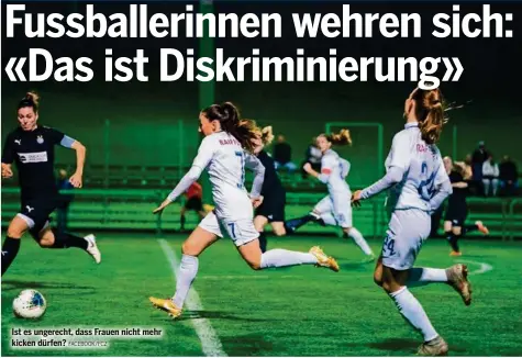  ?? FACEBOOK/FCZ ?? Ist es ungerecht, dass Frauen nicht mehr kicken dürfen?