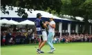  ??  ?? Hinako Shibuno of Japan and her caddie are overjoyed after she had just holed the winning putt. Photograph: Matthew Lewis/ R&A/R&A via Getty Images