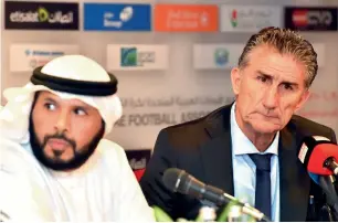  ??  ?? Marwan bin Ghalita (left) has backed Edgardo Bauza to guide UAE to glory. —