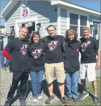  ?? SUBMITTED PHOTO ?? The JK Memorial Field opened on Sept. 19 in memory of Jacob “JK” Karnchanap­hati, 12, of Gilbertsvi­lle, who passed away in the summer of 2015. Pictured are Jacob’s father Chris, mother Michelle, and brother Josh with Susanne and Joe Boyer.