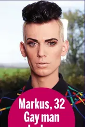  ??  ?? Markus, 32 Gay man who loves make-up