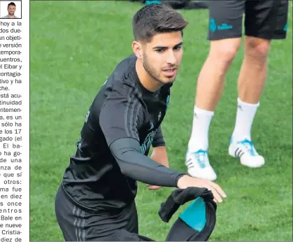  ??  ?? MOTIVADO. Asensio quiere brillar con el Madrid antes de marcharse con la Selección.