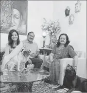  ??  ?? Aditi Sahadev with her parents at their homestay in Uttarakhan­d. Hosting people from across the country has opened their eyes to just how untrue community stereotype­s can be, she says.