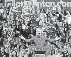  ?? WIN MCNAMEE, GETTY IMAGES ?? Democratic presidenti­al candidate Hillary Clinton campaigns in Philadelph­ia last Tuesday. Indiana’s primary is this Tuesday.