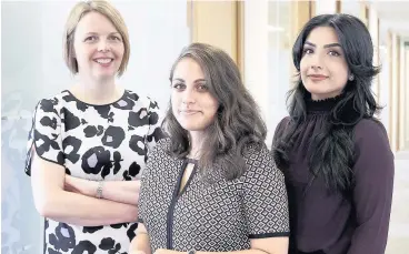  ??  ?? >
From left: Sarah Alldrit, Katherine Wood and Vicki Kooner, from the Birmingham office of law firm Hogan Lovells