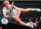  ?? Photograph: Dave Caulkin/AP ?? Boris Becker playing at Wimbledon in 1990.