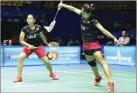  ?? PBSI ?? POTENSI GELAR: Pasangan Anggia Shitta Awanda/Ni Ketut Mahadewi Istarani menjaga asa meraih gelar di Macau Open 2017.