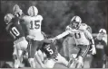  ?? Steven Eckhoff ?? Unity Christian’s John Nance breaks up a pass on defense during the Lions’ region game against Lanier Christian.