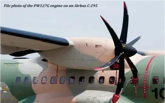  ??  ?? File photo of the PW127G engine on an Airbus C-295