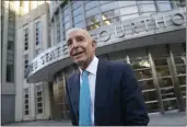  ?? JOHN MINCHILLO — THE ASSOCIATED PRESS FILE ?? Tom Barrack leaves Brooklyn Federal Court in the Brooklyn borough of New York on Wednesday.