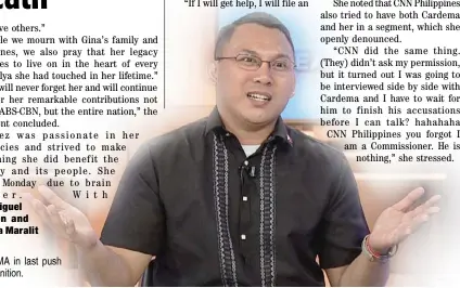  ??  ?? CARDEMA in last push for recognitio­n.