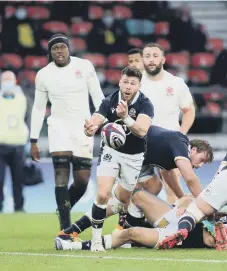  ??  ?? Scotland’s Ali Price during the Guinness Six Nations match.