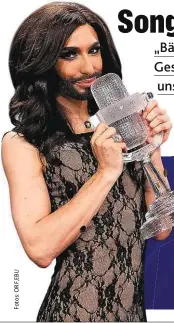  ??  ?? Conchita Wurst gewann 2014 den Song Contest für Österreich.