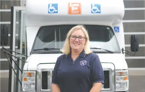  ?? [FAISAL ALI / THE OBSERVER] ?? Bus driver Joanne Brown will become a familiar face to riders on the new Kiwanis Transit shuttle bus service in Elmira.