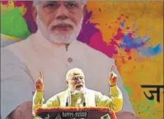  ?? BURHAAN KINU/HT PHOTO ?? Prime Minister Narendra Modi In his thanksgivi­ng address to party workers on Sunday, a day after the verdict, at the BJP headquarte­rs, March 12
