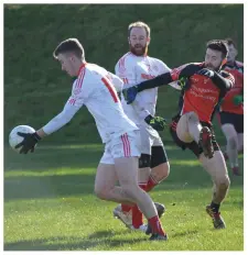  ??  ?? Sean Marry lines up a shot for St Bride’s.