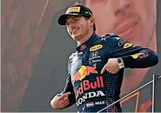  ?? REU ?? Max Verstappen feiert erneut einen überlegene­n Sieg in Österreich.