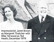  ??  ?? Impression­ist Janet Brown as Margaret Thatcher with Mike Yarwood as Ted Heath, December 1979