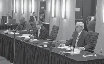  ?? CAPE BRETON POST PHOTO ?? A three-member panel of the Nova Scotia Police Review board opened a scheduled two-week hearing Monday in Sydney into the conduct of four Cape Breton Regional Police officers. From left, board member Stephen Johnson, board chair Jean McKenna and board vice-chair Simon MacDonald.