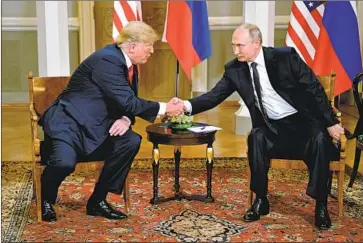  ?? Alexey Nikolsky AFP/Getty Images ?? PRESIDENT TRUMP has long admired Vladimir Putin; he even praised Russia’s decision to seize Crimea.