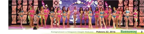  ??  ?? Dagiti Saniata iti swimsuit competitio­n.