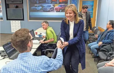  ?? STEVE FECHT FOR GENERAL MOTORS ?? General Motors Chairman and CEO Mary Barra recently was asked if GM is a technology company, not just a car company. Her unwavering reply was: “That is my goal.”