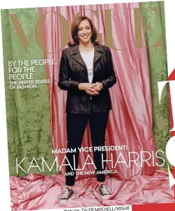  ?? Picture: TYLER MITCHELL/ ?? In Vogue: U.S. Vice-President elect Kamala Harris wears Converse