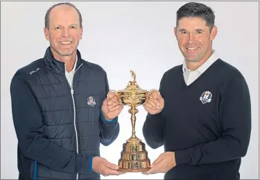  ??  ?? Opposing Ryder Cup captains Steve Stricker (left) and Padraig Harrington