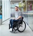  ??  ?? Brad Skeats, who has a spinal cord injury, poses for a photograph at the Blusson Spinal Cord Centre at Vancouver General Hospital, in Vancouver, B.C., on Wednesday.