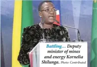  ?? Photo: Contribute­d ?? Battling… Deputy minister of mines and energy Kornelia Shilunga.