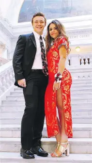  ?? KEZIAH DAUM / TWITTER ?? Keziah Daum chose a traditiona­l Chinese dress for her senior prom in Utah last weekend.