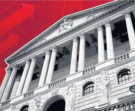  ?? ?? RATE-SETTERS: The policymake­rs at the Bank of England in Threadneed­le Street are involved in a constant balancing act and, to take on inflation, have raised the base rate, which affects all pockets, says Paul Gibson, below, of Granite Financial Planning.