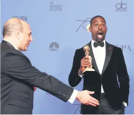  ?? Picture: EPA-EFE ?? SURPRISE. Sterling K Brown won Best Performanc­e by an Actor in a Television Series Drama for This Is Us.