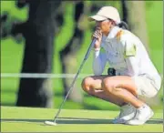  ?? REUTERS ?? India’s Aditi Ashok lines up a putt during the second round of the women’s golf at the Kasumigase­ki Country Club.