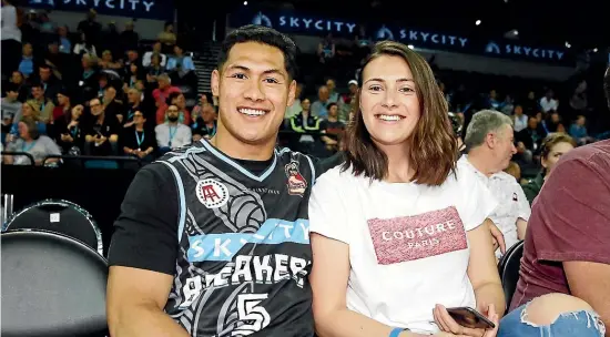  ?? GETTY IMAGES ?? Warriors rugby league skipper Roger Tuivasa-Sheck and fiancee Ashley Walker are regulars at Spark Arena.