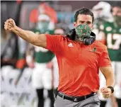  ?? AL DIAZ adiaz@miamiheral­d.com ?? UM coach Manny Diaz said that his staff has managed to get all of his players registered to vote in this election.