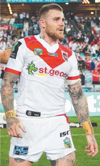  ?? Picture: BRETT COSTELLO ?? St George's Josh Dugan is in tears at full-time.